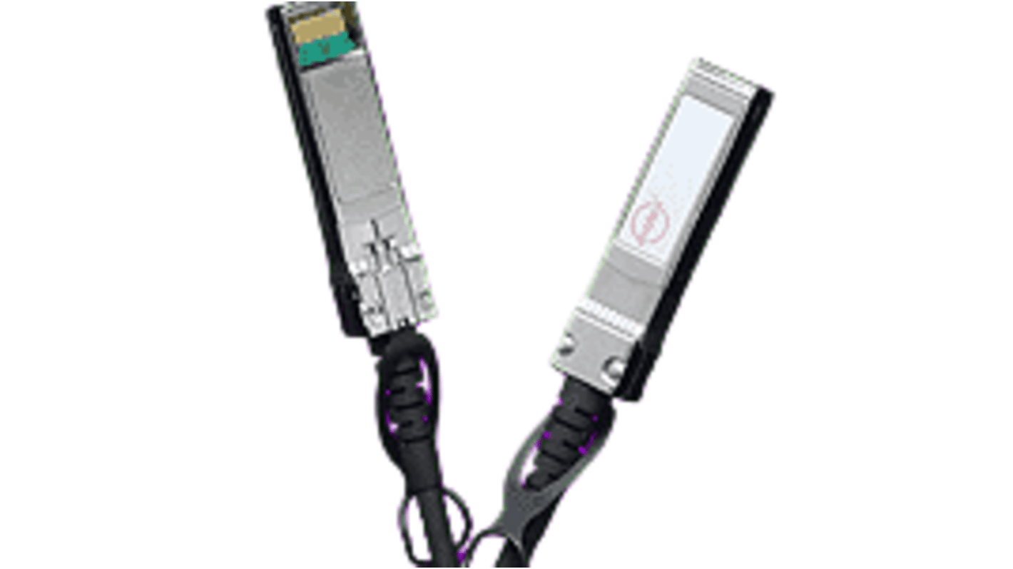 Molex74752, 1m, Black SFP+ to Male SFP+ Male, Terminated