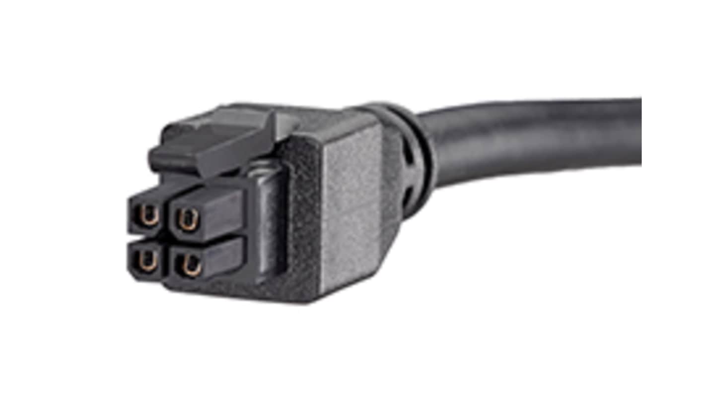 Molex 245132 Connector Cable Assembly Power Cable, Black Nylon, 3m