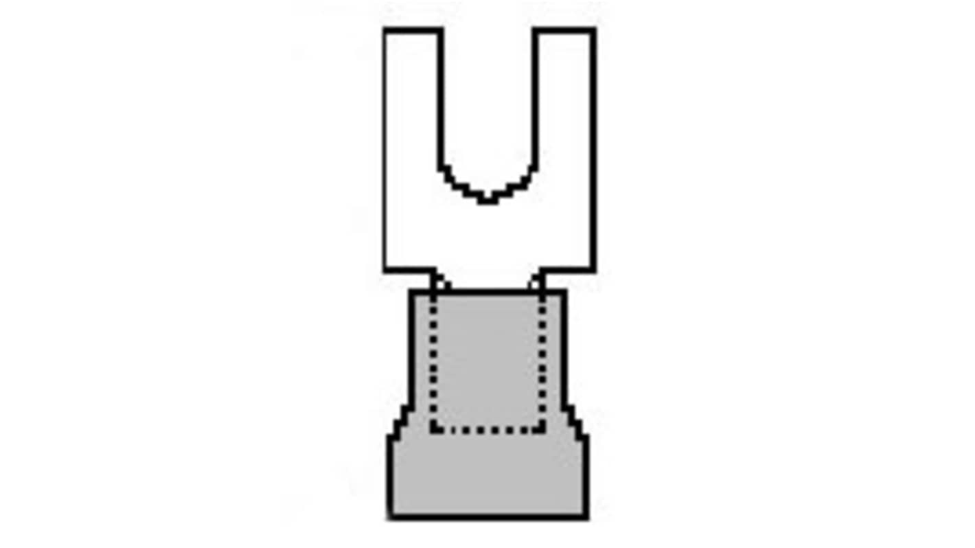 Molex 19131 Insulated Fork Terminal, 22AWG to 18AWG, M4 Stud Size PVC, Natural