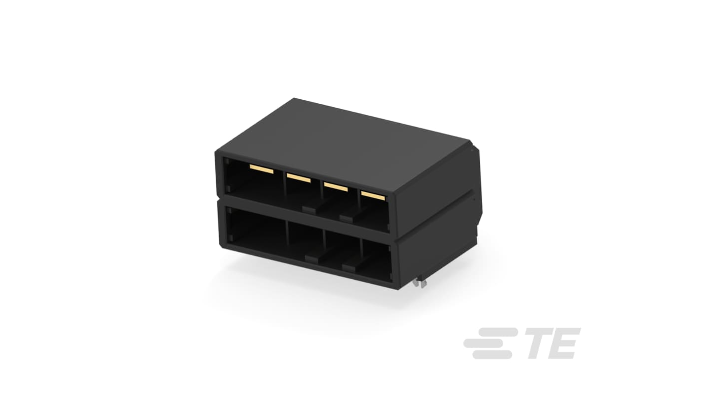 TE Connectivity Dynamic 5000 Series Horizontal Board Mount PCB Header, 8 Contact(s), 10.16mm Pitch, 2 Row(s), Shrouded