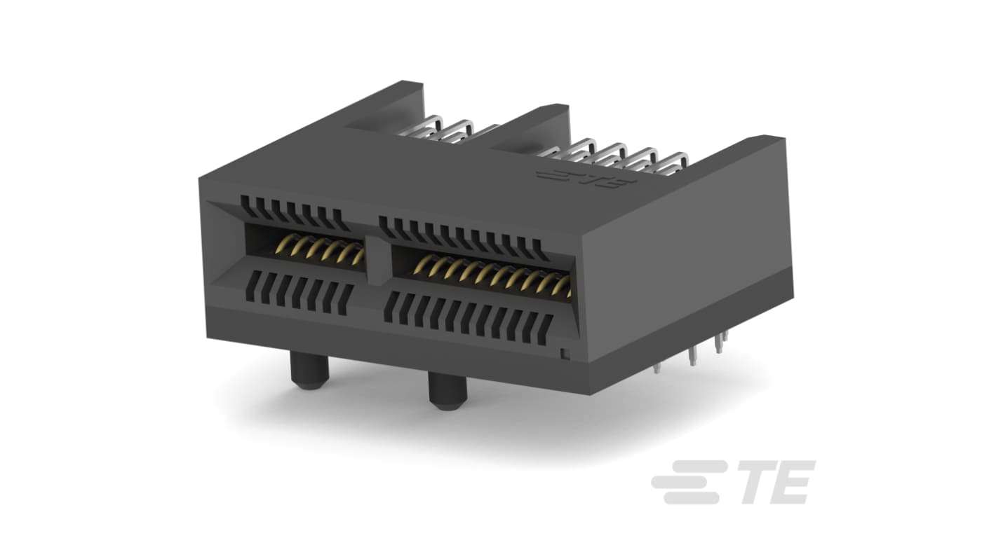 TE Connectivity RAST Series Right Angle Receptacle Edge Connector, Board Mount, 36-Contacts, 1mm Pitch, 1-Row, Through