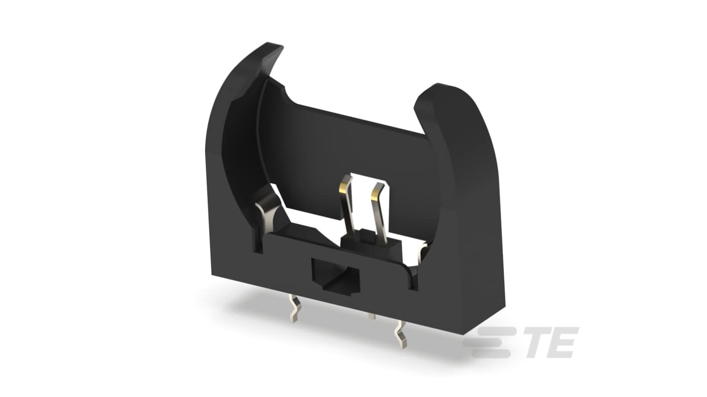 TE Connectivity CR2032 Battery Holder, Plug in Contact