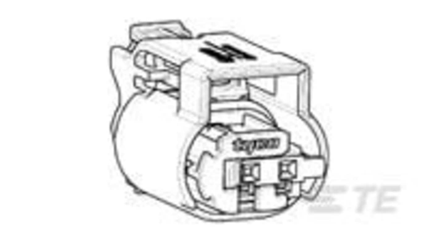 TE Connectivity, 14386 Automotive Connector Socket Black Plug-In 2 Way, Plug In Termination 1-1438608-3