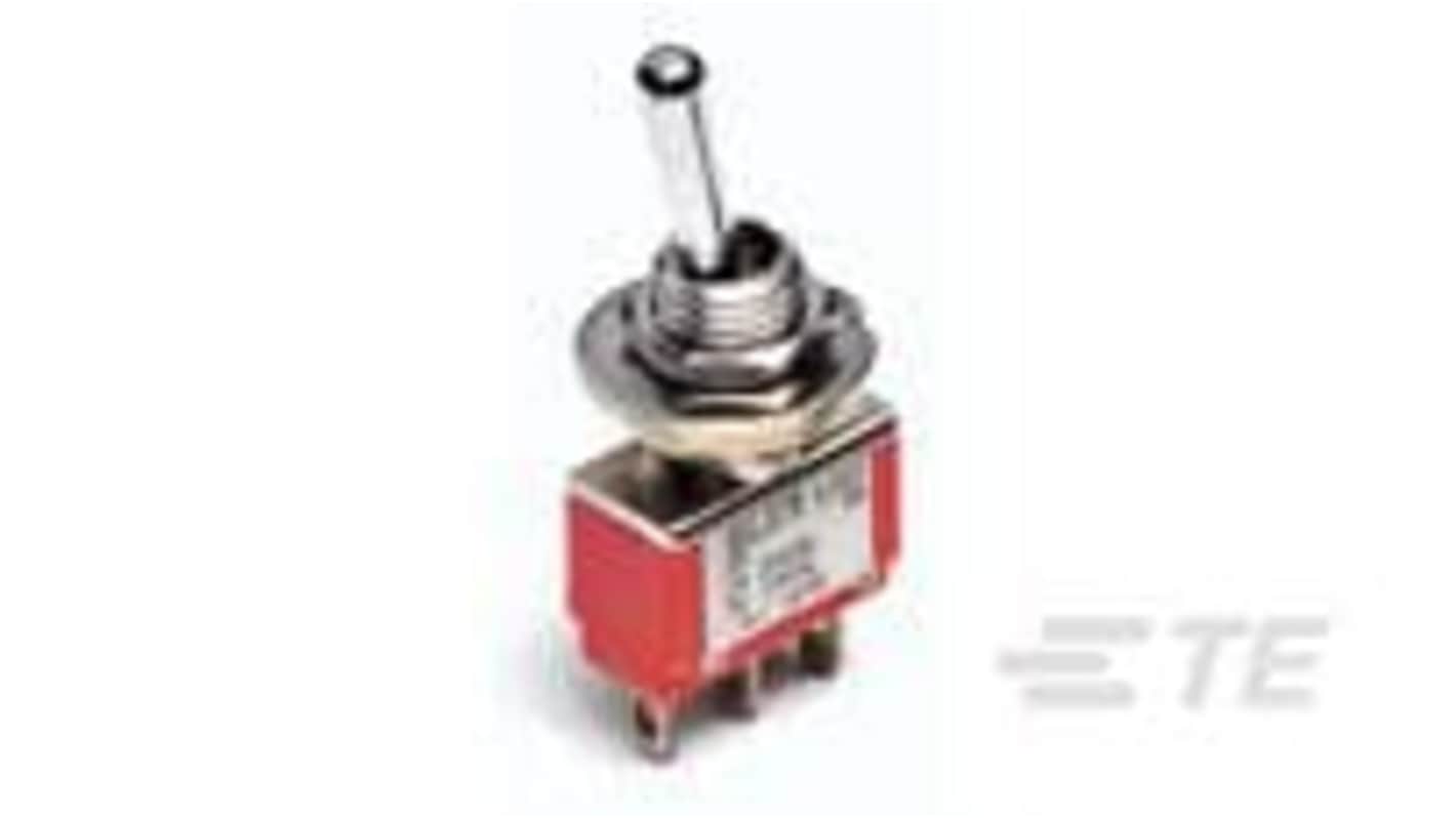 TE Connectivity Toggle Switch, Panel Mount, On-Off-On, DPDT, Wire Lug Terminal, 28 or 125V