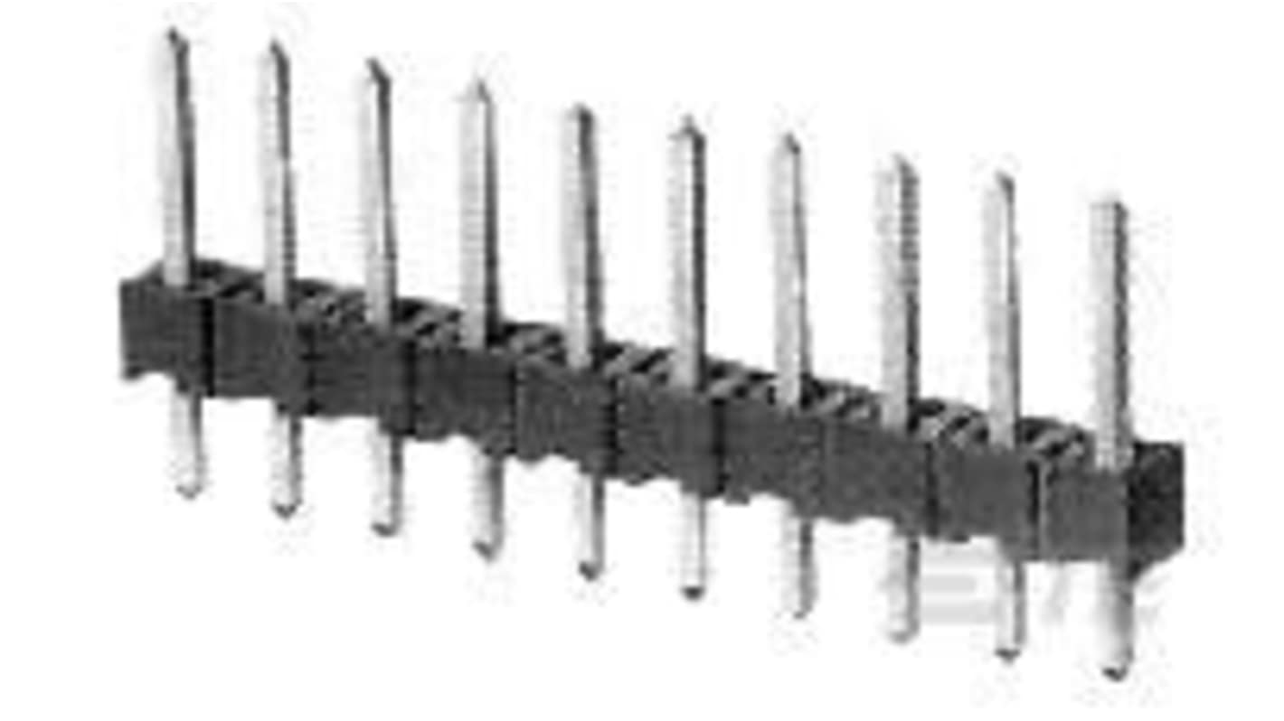 TE Connectivity AMPMODU Series Vertical Board Mount PCB Header, 2 Contact(s), 2.54mm Pitch, 1 Row(s), Unshrouded