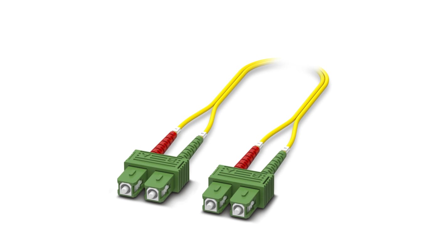 Phoenix Contact LC to SC Duplex Single Mode OS2 Fibre Optic Cable, 9/125μm, Orange, 10m