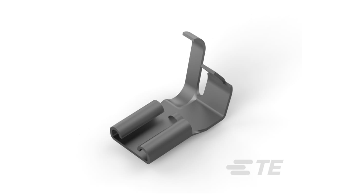TE Connectivity FASTON 250 Dark Grey Uninsulated Receptacle Spade Connector, Quick Disconnect Receptacle, 6.35 x 0.81mm