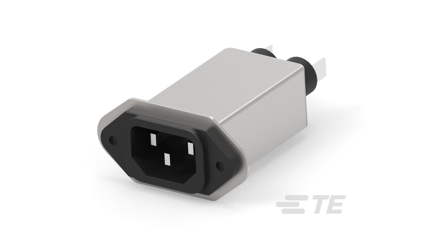 TE Connectivity, Corcom EJT 10A 250 V ac 60Hz, Flange Mount, Panel Mount EMI Filter, Fast-On