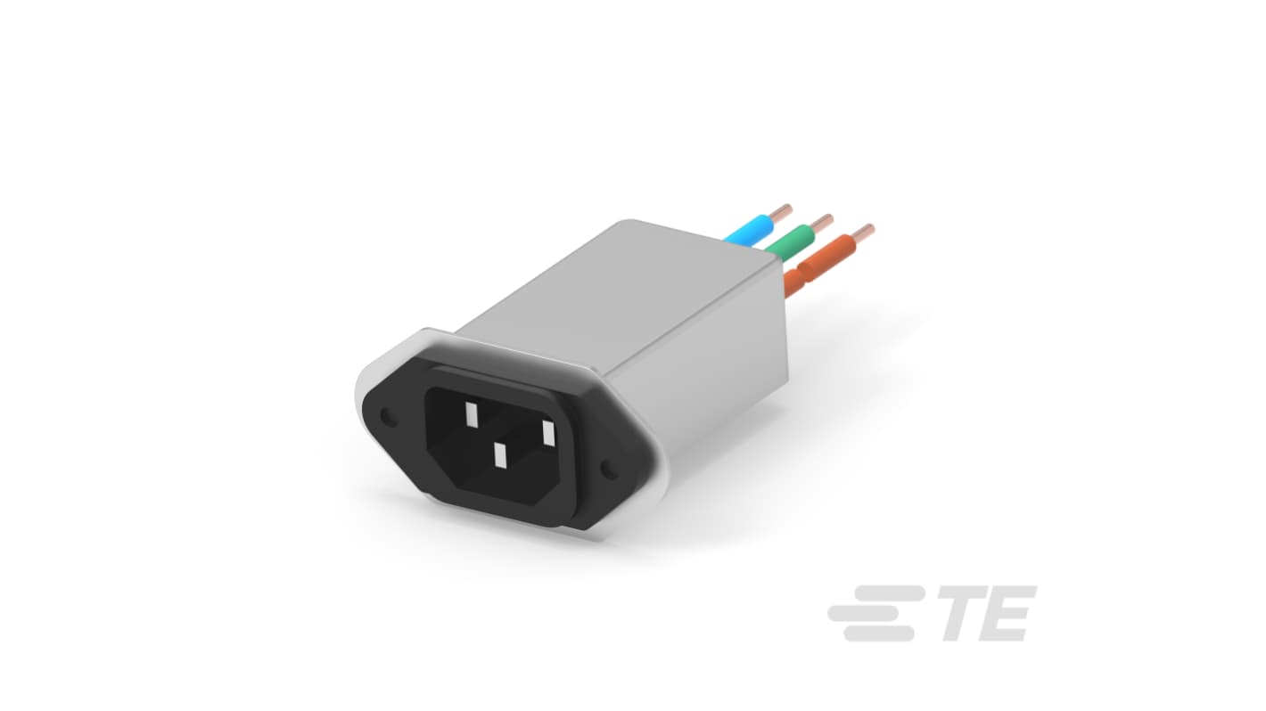 TE Connectivity, Corcom EJT 10A 250 V ac 60Hz, Flange Mount, Panel Mount EMI Filter, Wire Lead