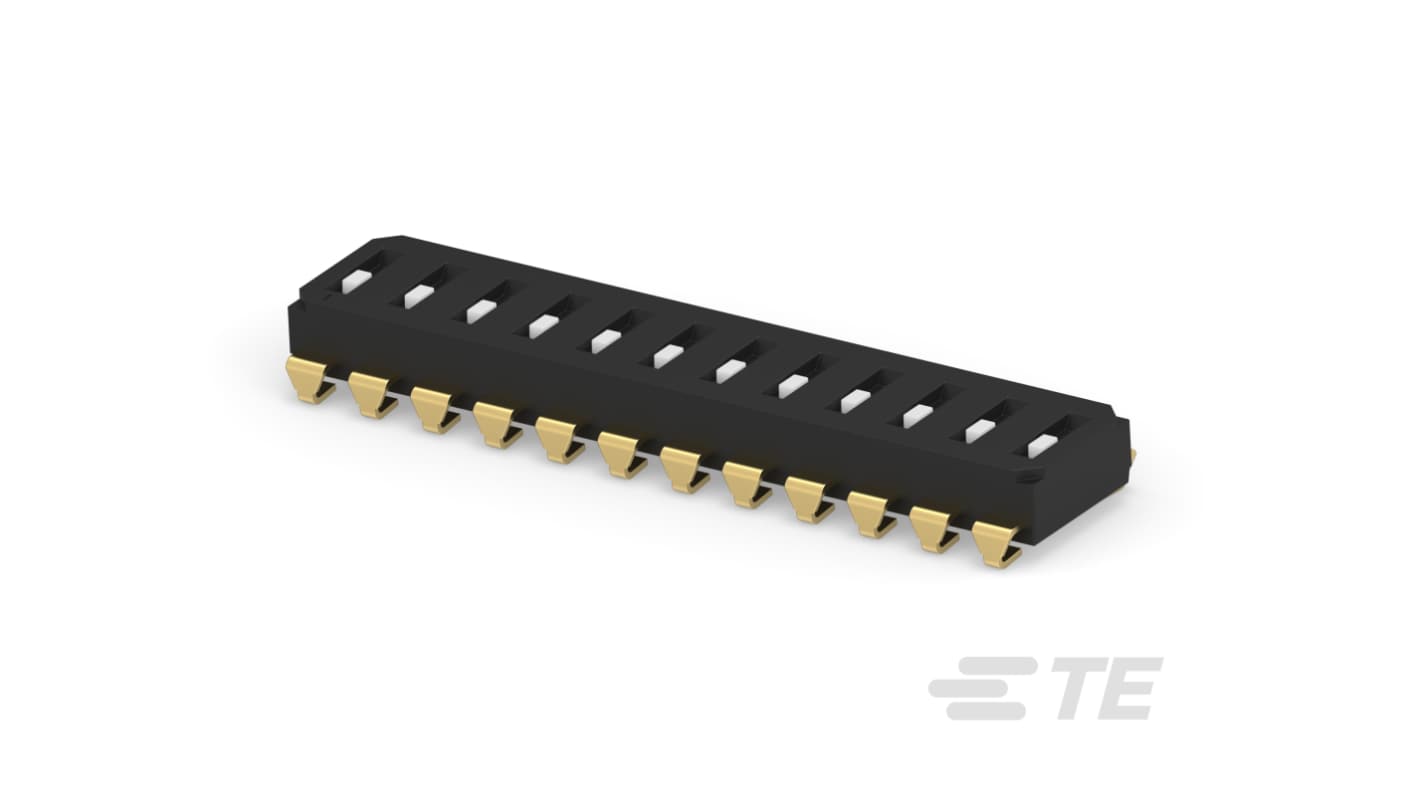 TE Connectivity 12 Way Surface Mount DIP & SIP Switch, Recessed Actuator
