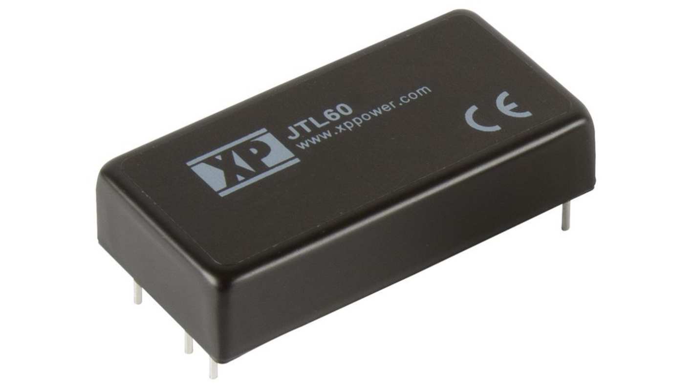 XP Power JTL60 DC-DC Converter, 12V dc/ 2.5A Output, 9 → 36 V dc Input, 60W, Through Hole, +85°C Max Temp -40°C