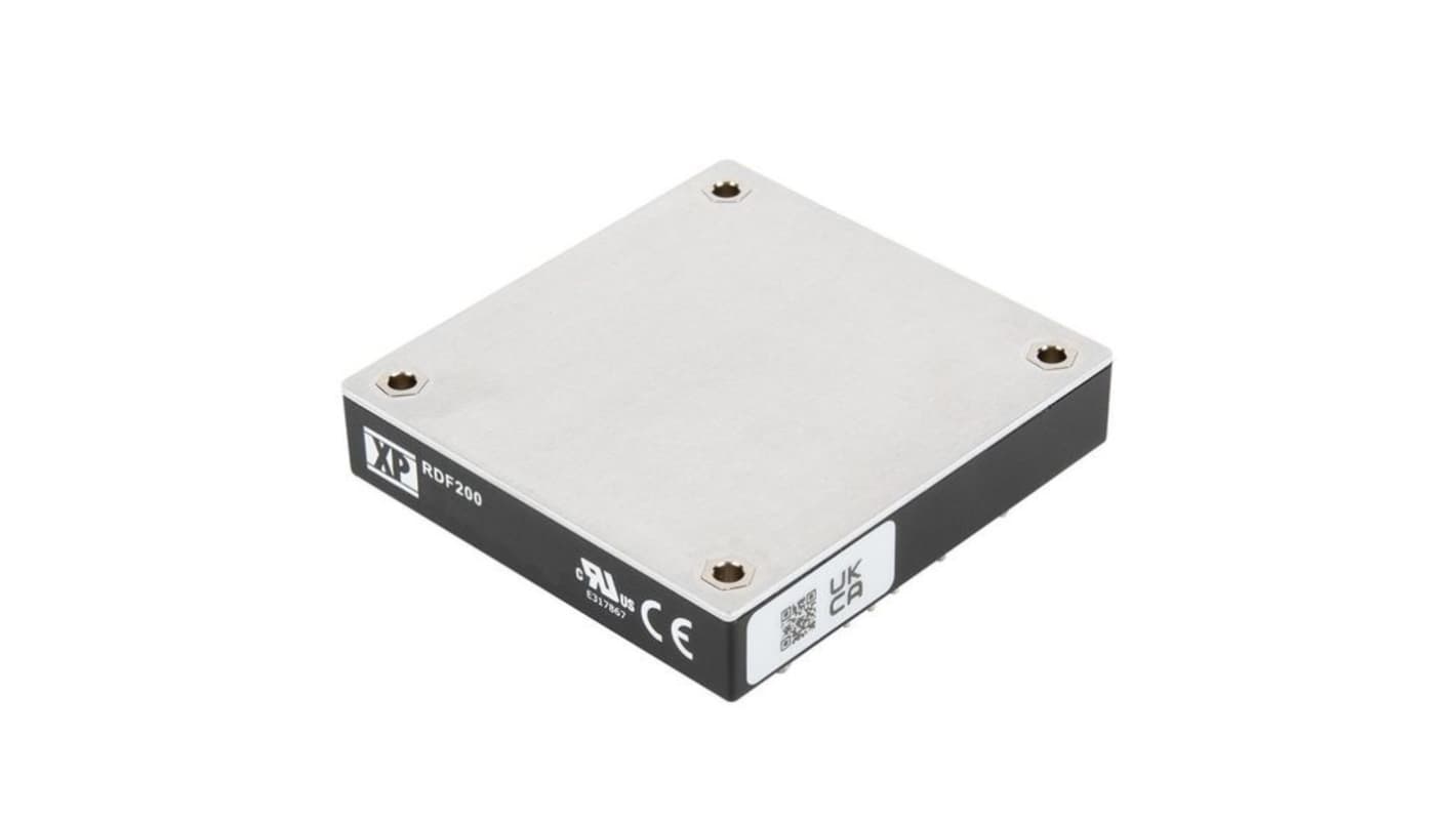 XP Power RDF200 DC-DC Converter, 48V dc/ 4.2A Output, 14 → 160 V dc Input, 200W, Through Hole, +100°C Max Temp
