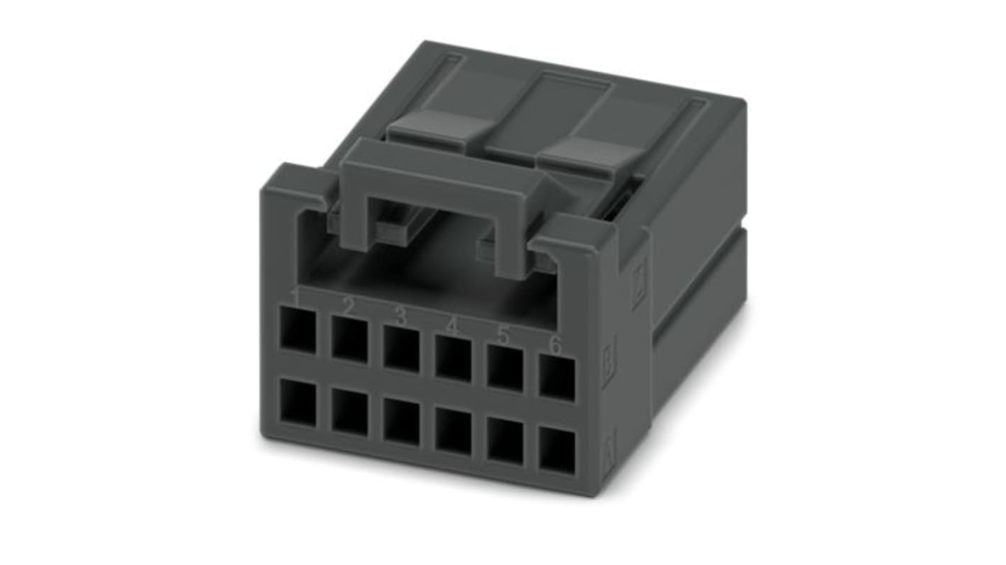 Phoenix Contact DD21PC Series PCB Connector, 12-Contact, 2.5mm Pitch, Latching, 2-Row, Crimp Termination