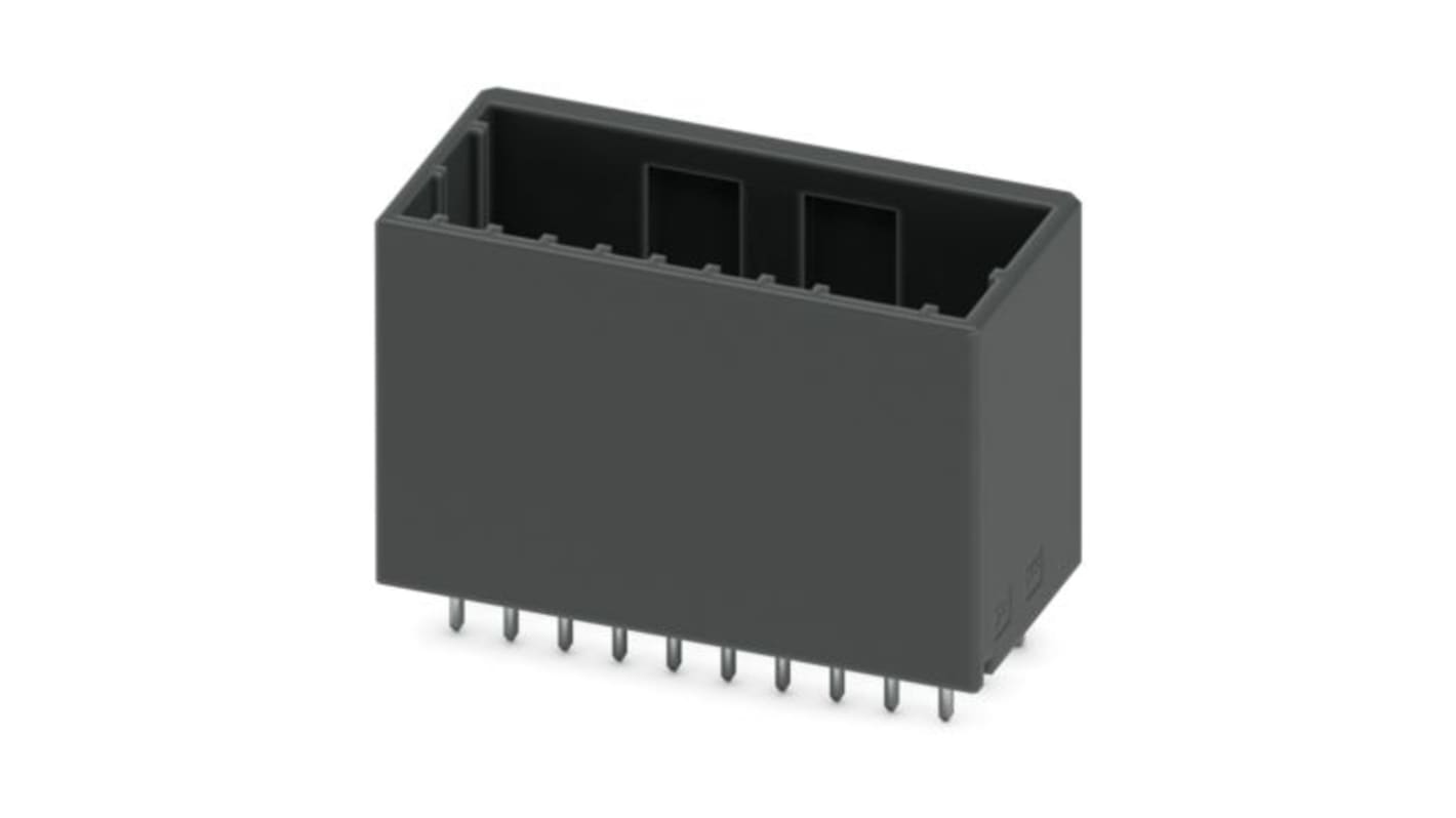 Phoenix Contact DD21H Series Vertical Wave Soldering PCB Header, 20 Contact(s), 2.5mm Pitch, 2 Row(s), Shrouded
