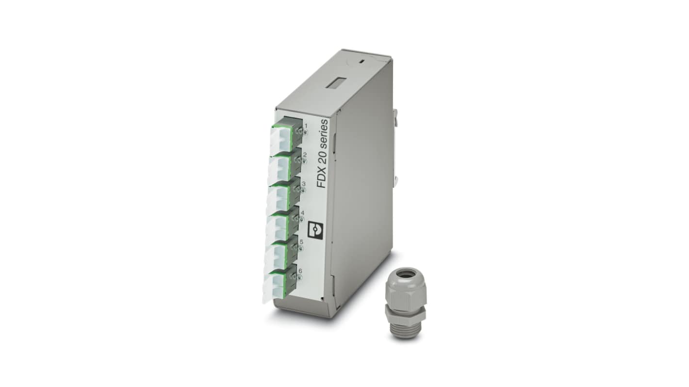 Phoenix Contact FDX 20Series, 2 Port Single Mode Fibre Splice Enclosure, Single Mode Fiber Glass Optical Fibre Type