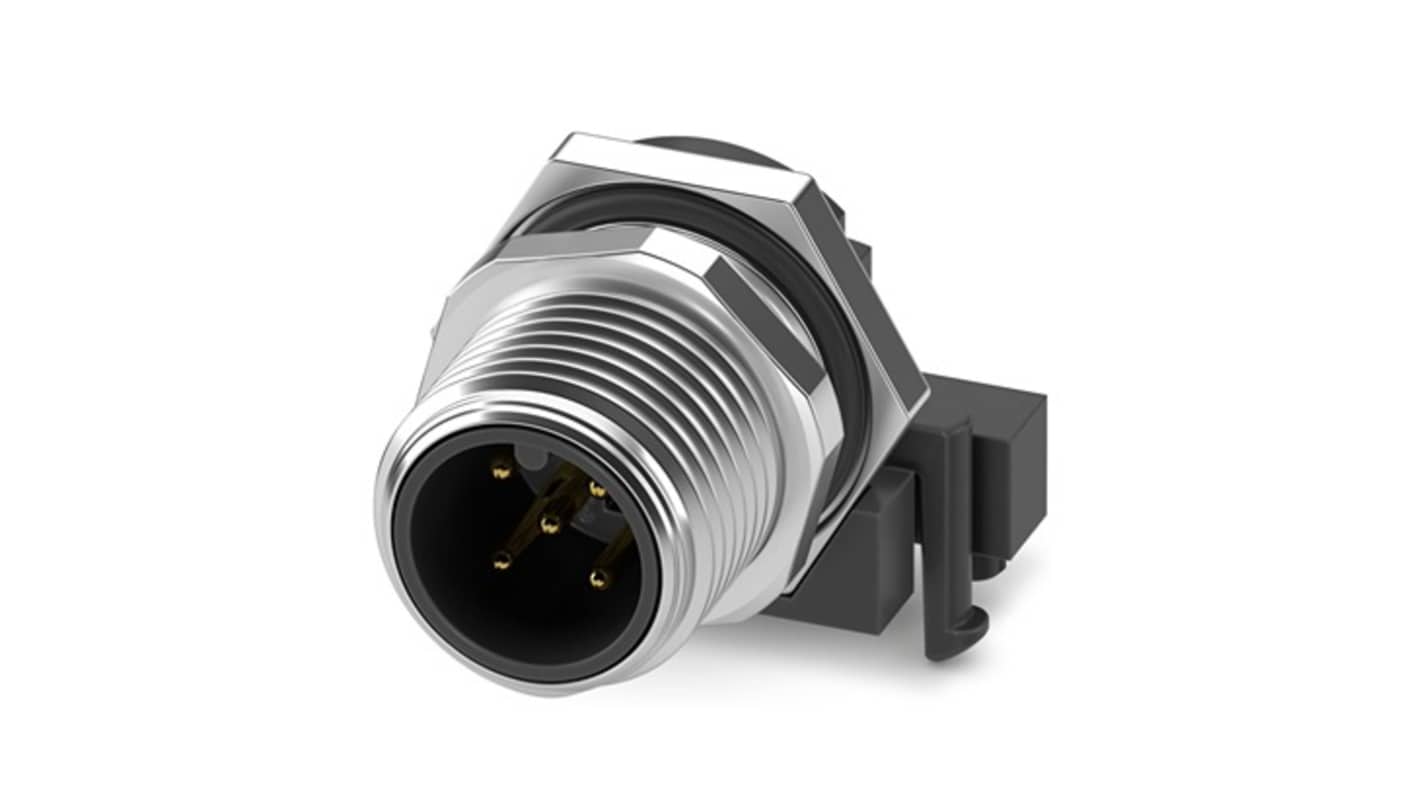 Phoenix Contact Circular Connector, 5 Contacts, Rear Mount, M12 Connector, Plug, Male, IP67, SACC Series