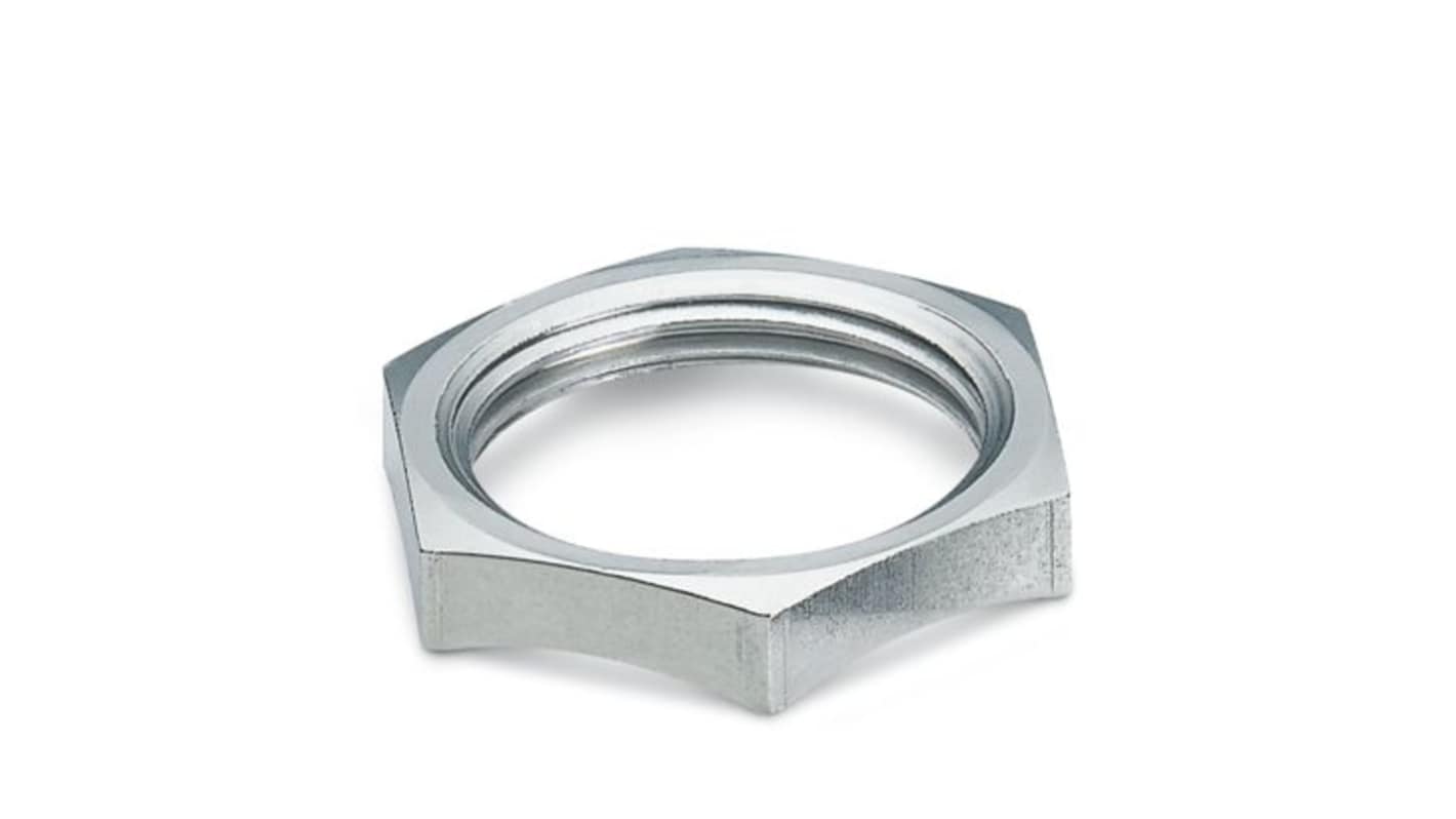 Phoenix Contact Silver Nickel Plated Brass Cable Gland Locknut, PG29 Thread