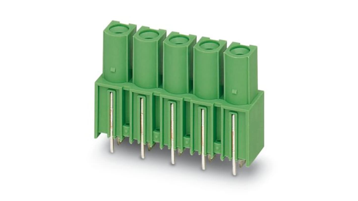 Phoenix Contact IPCV Series Vertical Wave Soldering PCB Header, 7 Contact(s), 10.16mm Pitch, 1 Row(s), Unshrouded