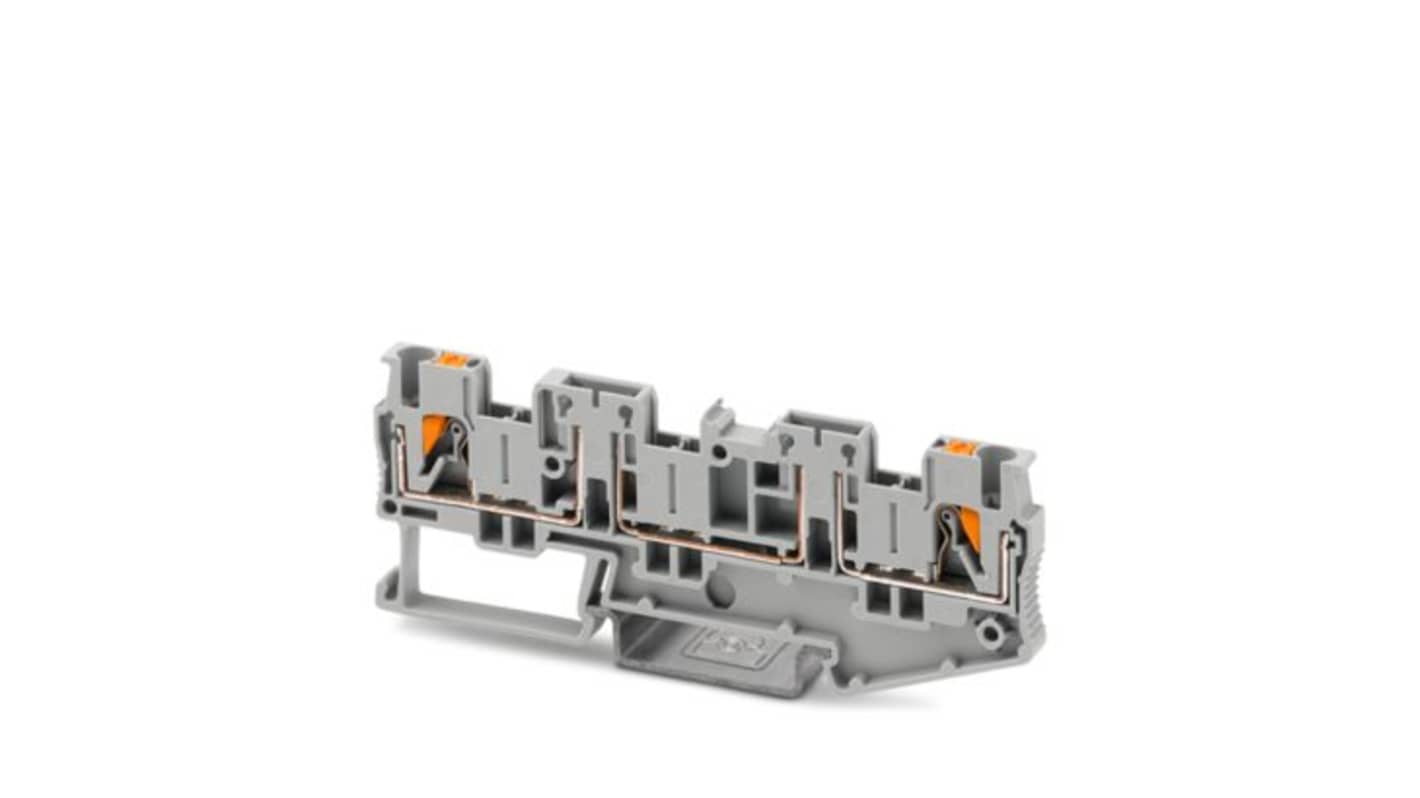 Phoenix Contact 1446169 PT Series Grey, 2.5mm², 1-Level, Push In Termination