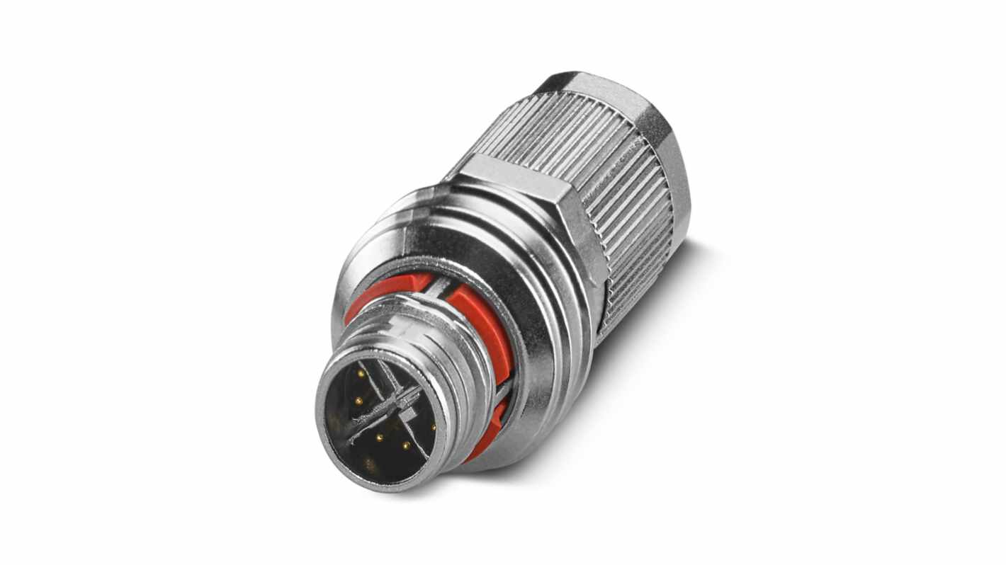 Phoenix Contact Circular Connector, 8 Contacts, Plug-In, M12 Connector, Plug, Male, IP65, IP67, SACC Series