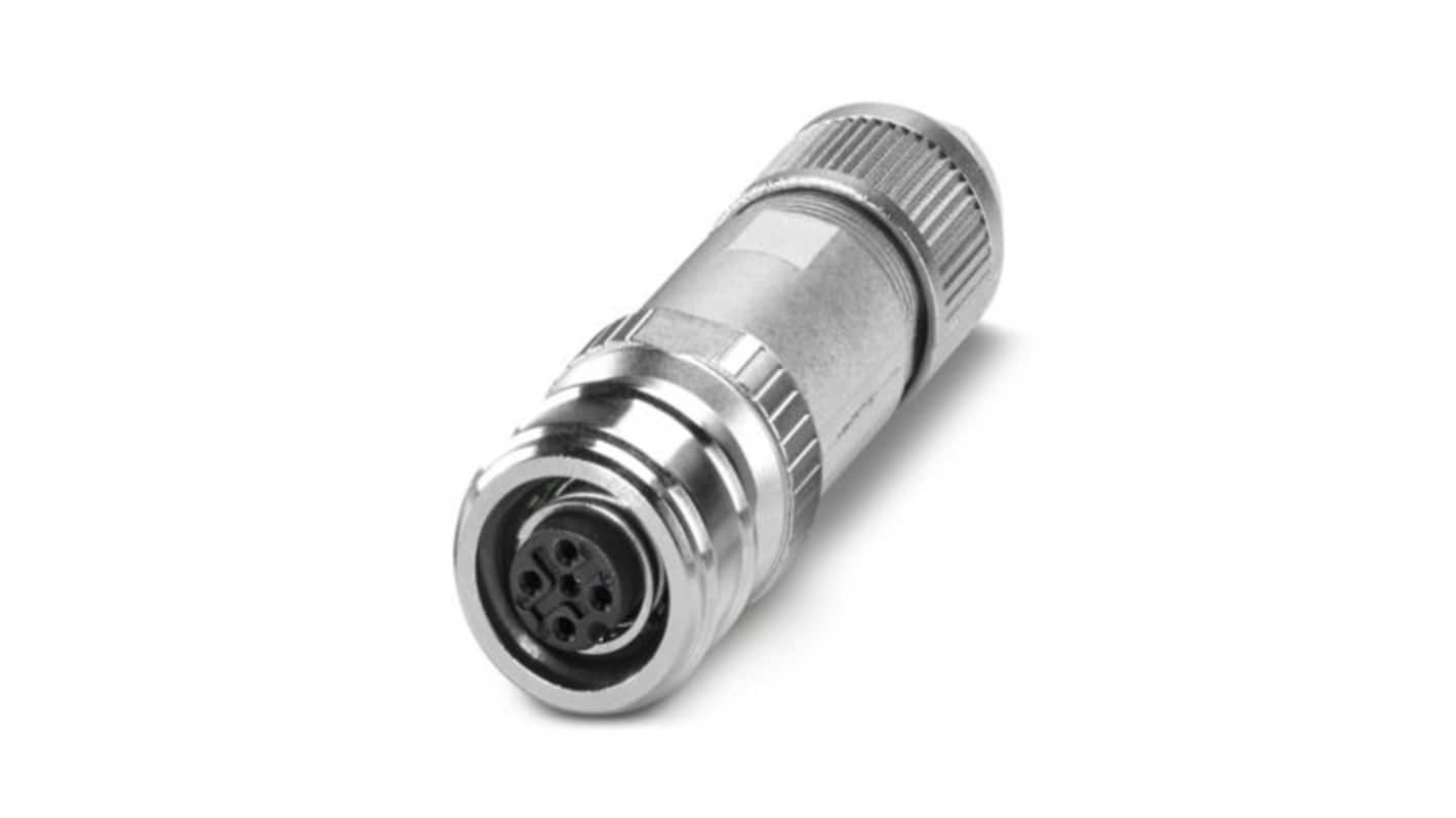 Phoenix Contact Industrial Circular Connectors, 5 Contacts, M12 Connector, Socket, Female, SACC Series
