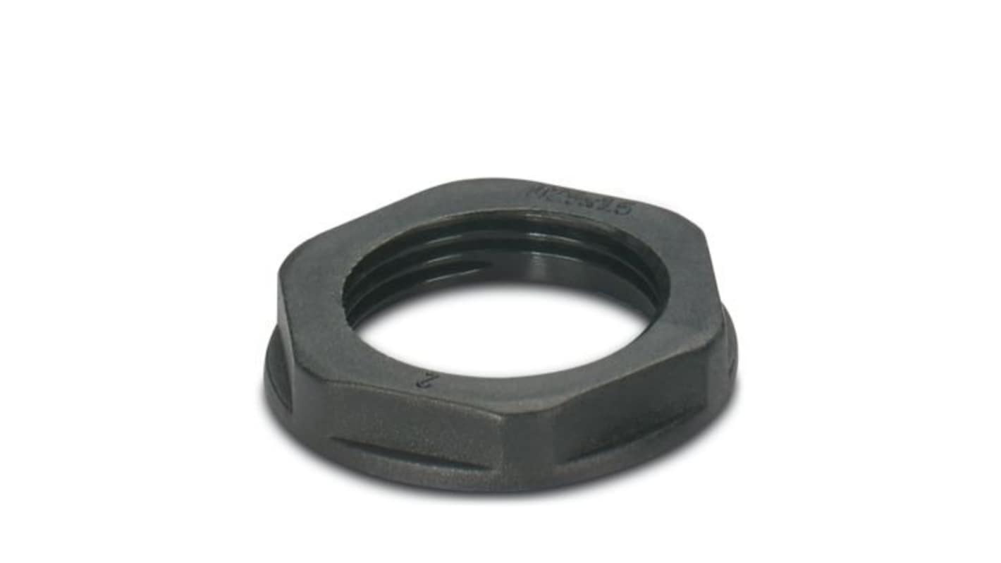 Phoenix Contact Black Counter Nut, Shell Size 21mm for use with Circular Connector
