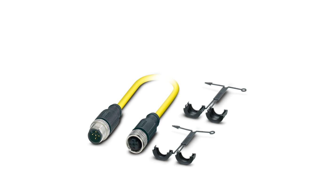 Phoenix Contact Straight Male 5 way M12 to Straight Female 5 way M12 Actuator/Sensor Cable, 1.5m