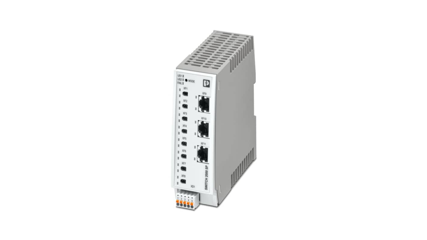 Phoenix Contact FL SWITCH Series DIN Rail Mount Ethernet Switch, 3 RJ45 Ports, 1000Mbit/s Transmission, 24V