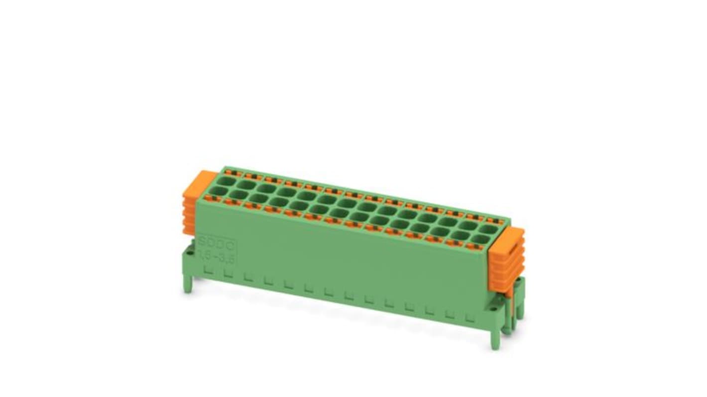 Phoenix Contact SDDC 1 Series PCB Connector, 28-Contact, 3.5mm Pitch, Plug-In, 2-Row, Push In Spring Termination