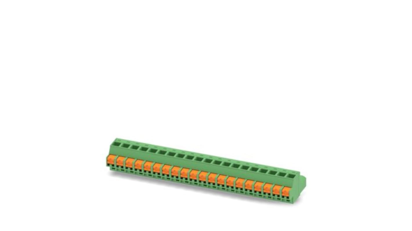 Phoenix Contact FKCOW Series PCB Connector, 20-Contact, 5.08mm Pitch, 1-Row, Push In Spring Termination