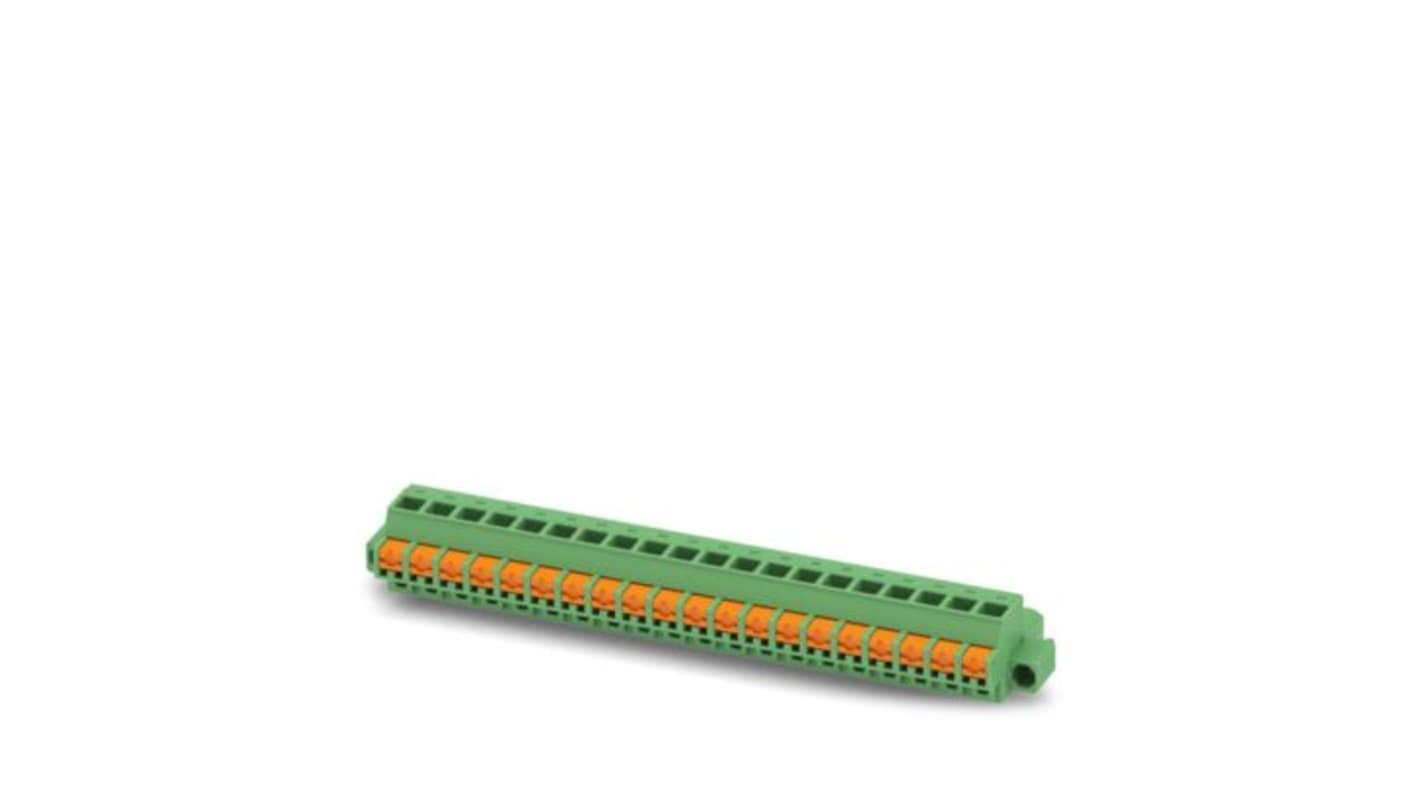 Phoenix Contact FKCOW Series PCB Connector, 20-Contact, 5.08mm Pitch, Screw, 1-Row, Push In Spring Termination
