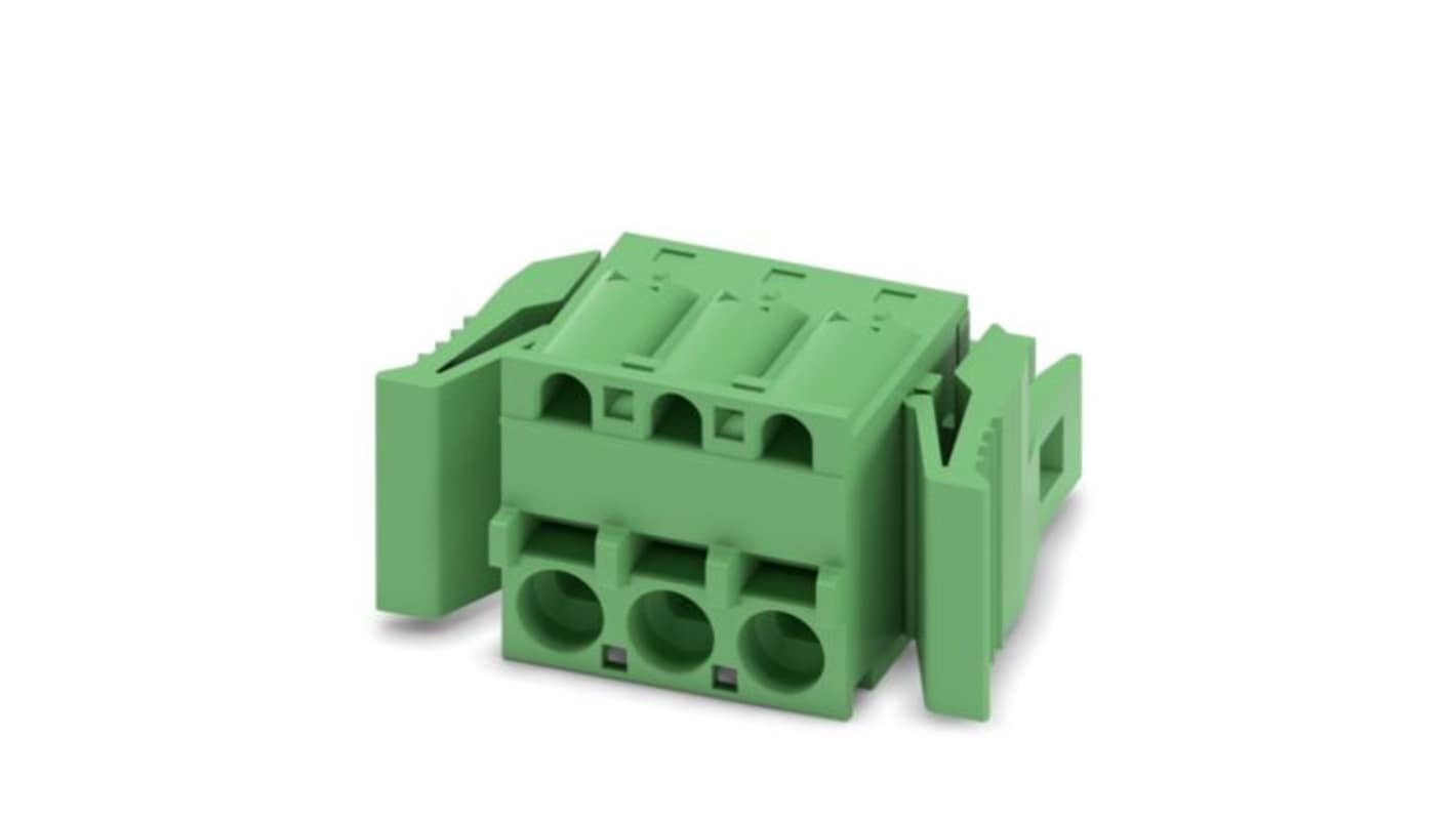 Phoenix Contact FKCS 2 Series PCB Connector, 3-Contact, 5.08mm Pitch, Latching, 1-Row, Push In Spring Termination