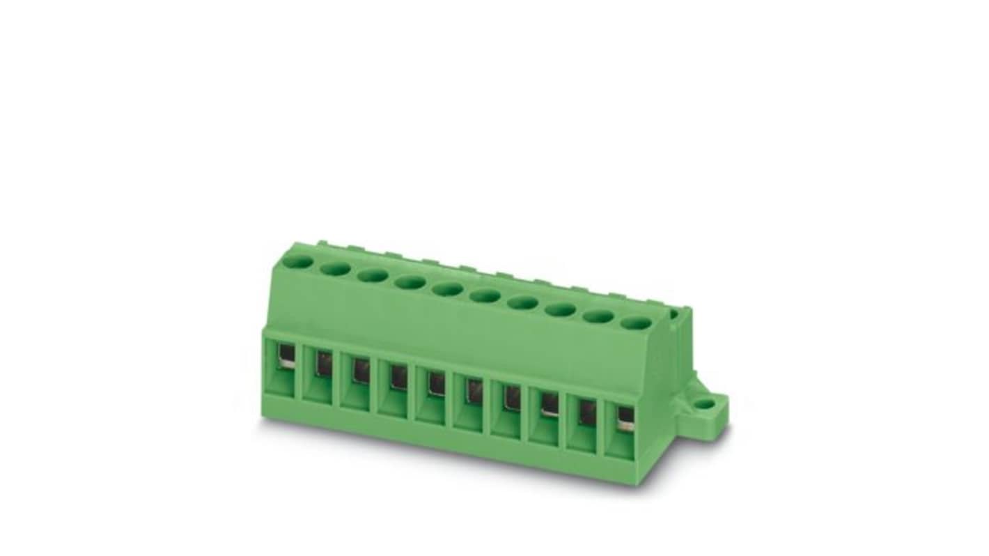 Phoenix Contact MVSTBU 2 Series PCB Connector, 2-Contact, 5mm Pitch, Direct Mounting, 1-Row, Screw Termination