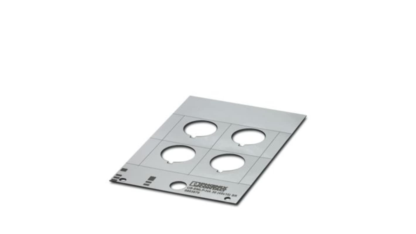 Phoenix Contact US-EML Silver on Silver Cable Labels, 10 mm Length, 45 mm Width, 47.5mm Label Length, 46mm Label Width