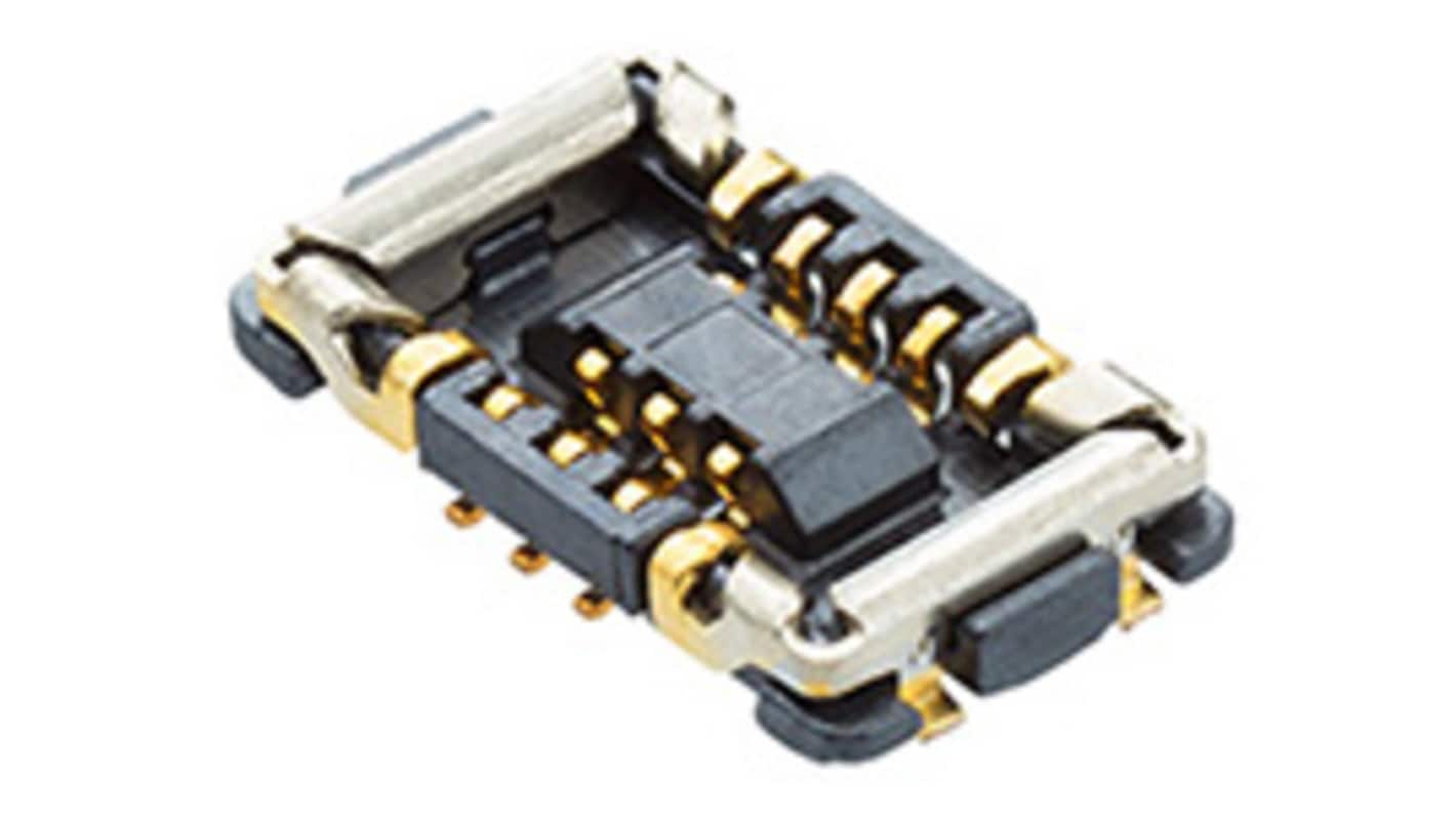 Molex 50527 Series Vertical Board Mount PCB Socket, 10-Contact, 2-Row, 0.35mm Pitch, Surface Mount Termination