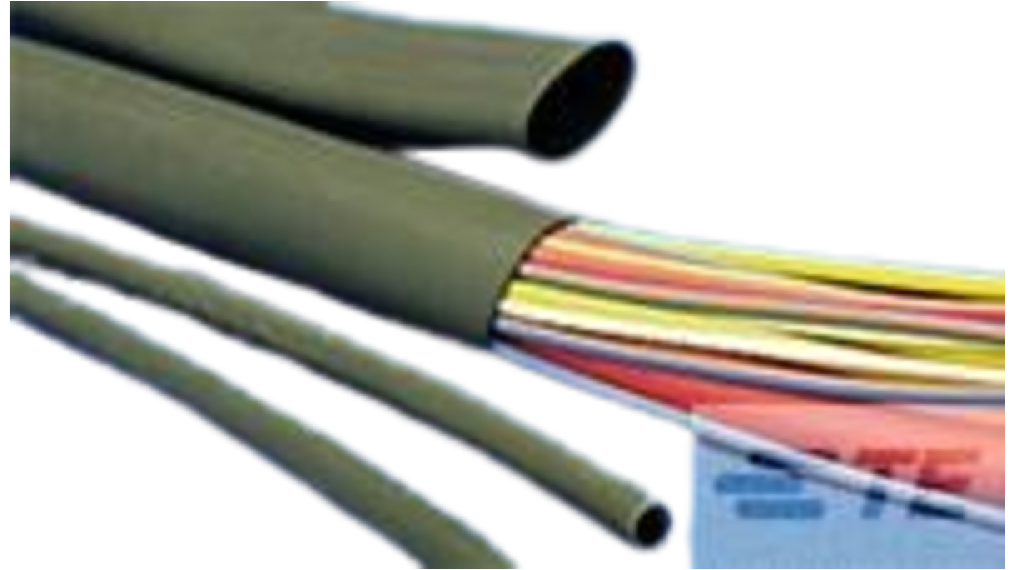 TE Connectivity Heat Shrink Tubing, Black 5mm Sleeve Dia., RAYCHEM NETM1000 Series