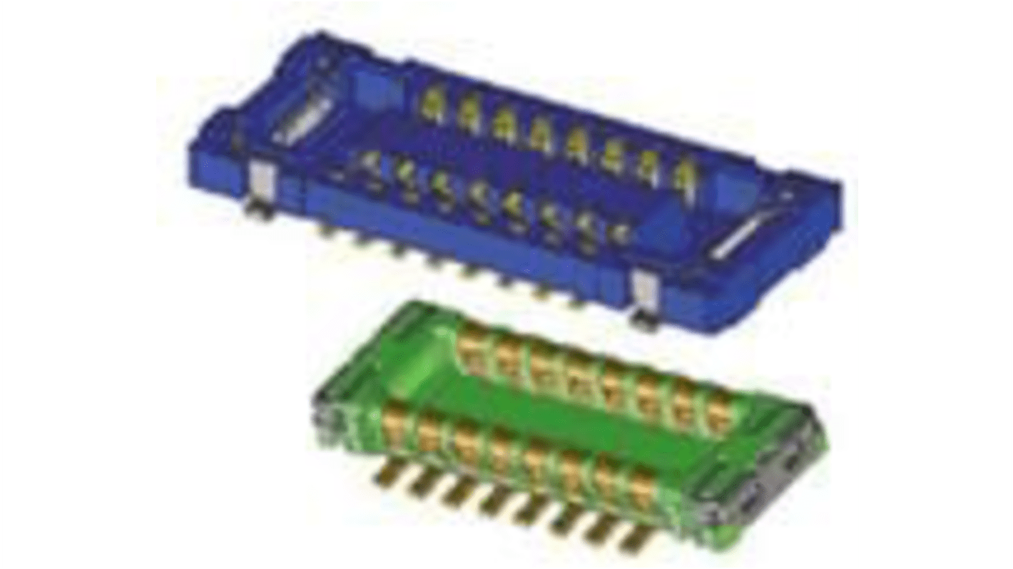 Molex 503548 Series Vertical Surface Mount PCB Header, 10 Contact(s), 0.4mm Pitch, 2 Row(s), Shrouded