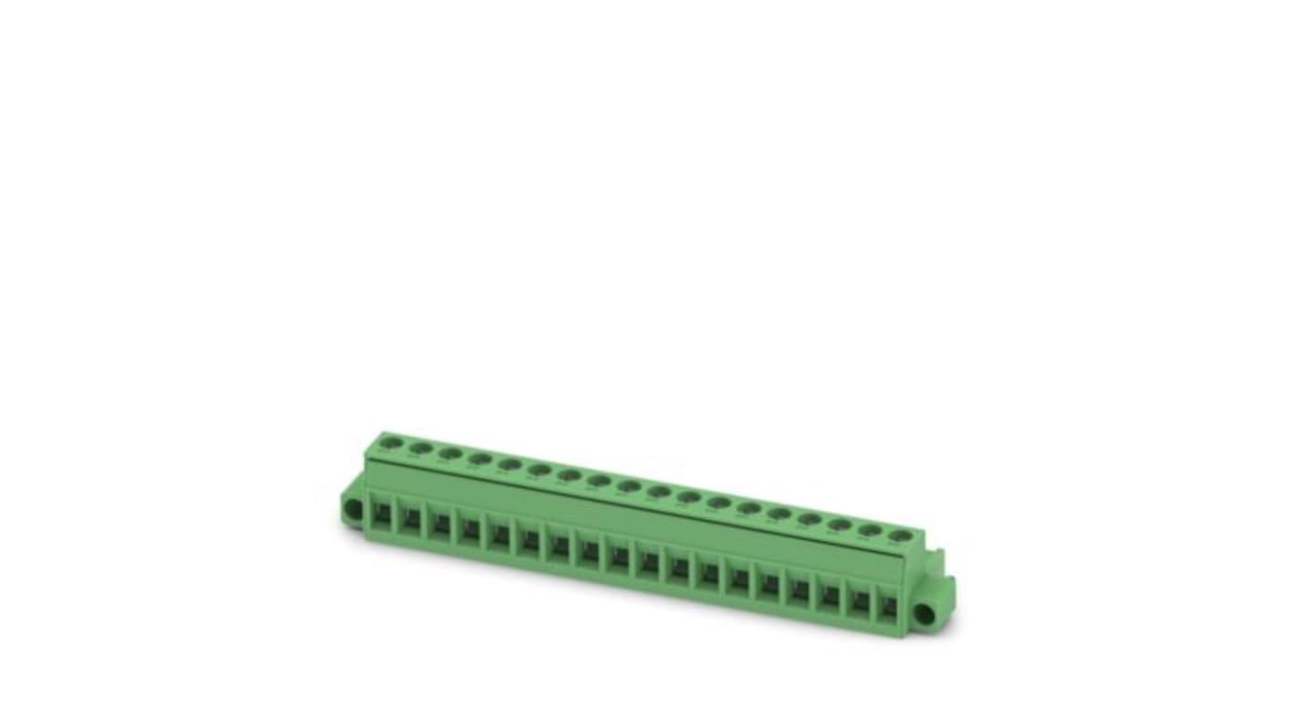 Phoenix Contact MSTB Series PCB Connector, 18-Contact, 5mm Pitch, Screw, 1-Row, Screw Termination