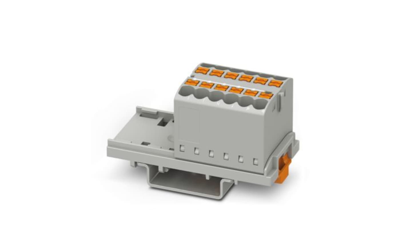 Phoenix Contact Distribution Block, 12 Way, 2.5mm², 22.5A, 440 V, Grey