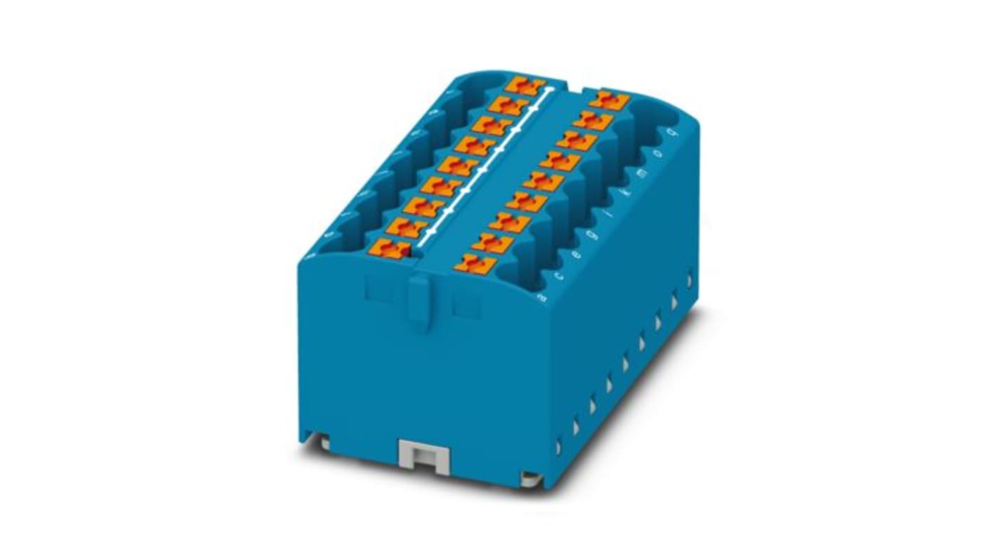 Phoenix Contact Distribution Block, 18 Way, 2.5mm², 22.5A, 440 V, Blue