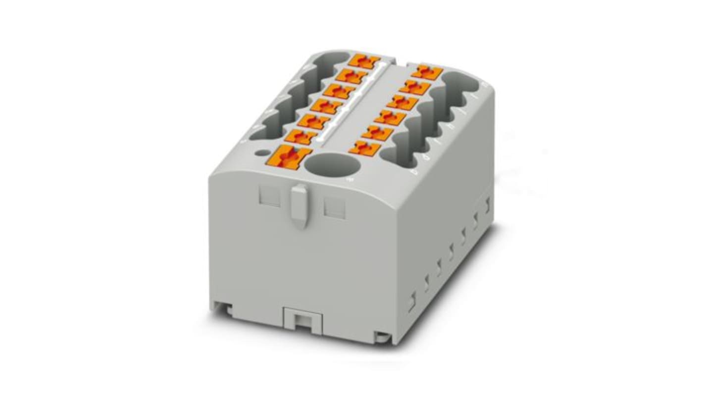 Phoenix Contact Distribution Block, 12 Way, 2.5mm², 22.5A, 440 V, Grey