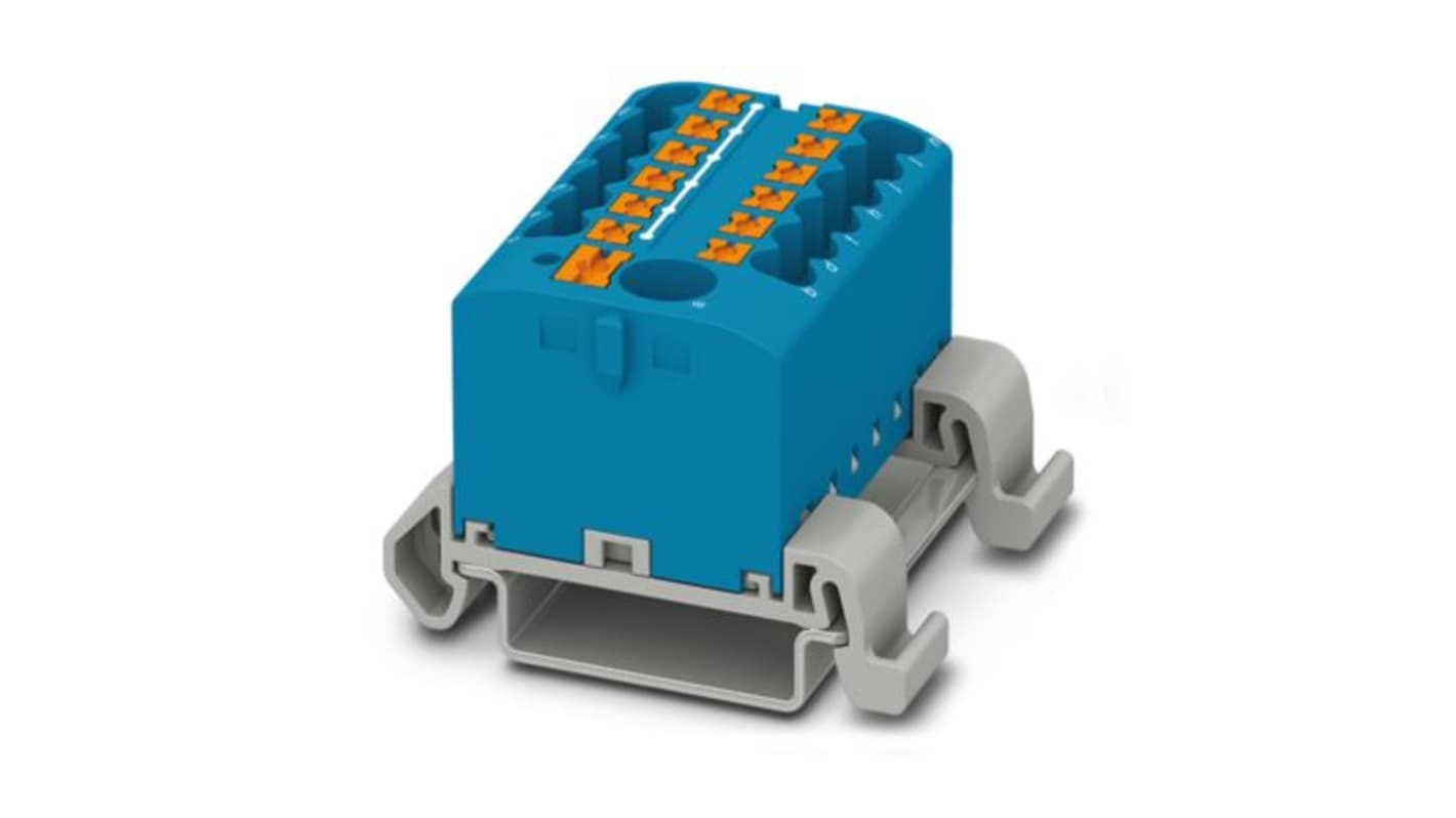 Phoenix Contact Distribution Block, 12 Way, 2.5mm², 22.5A, 440 V, Blue