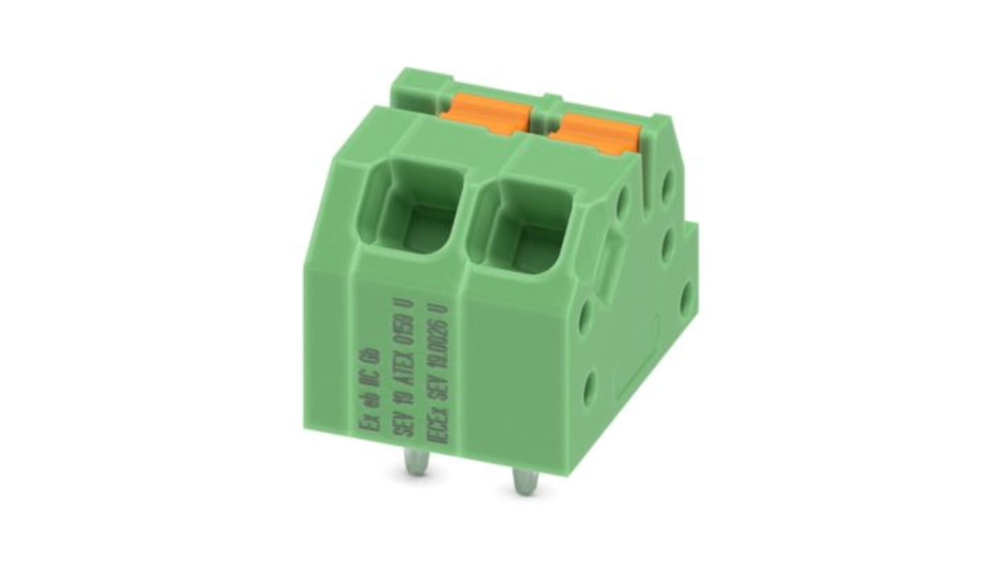 Phoenix Contact SPTAF Series PCB Terminal Block, 12-Contact, 3.5mm Pitch, Wave Soldering, 1-Row, Push In Spring