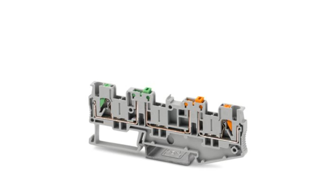 Phoenix Contact 1446170 PT Series Grey, 2.5mm², 1-Level, Push In Termination