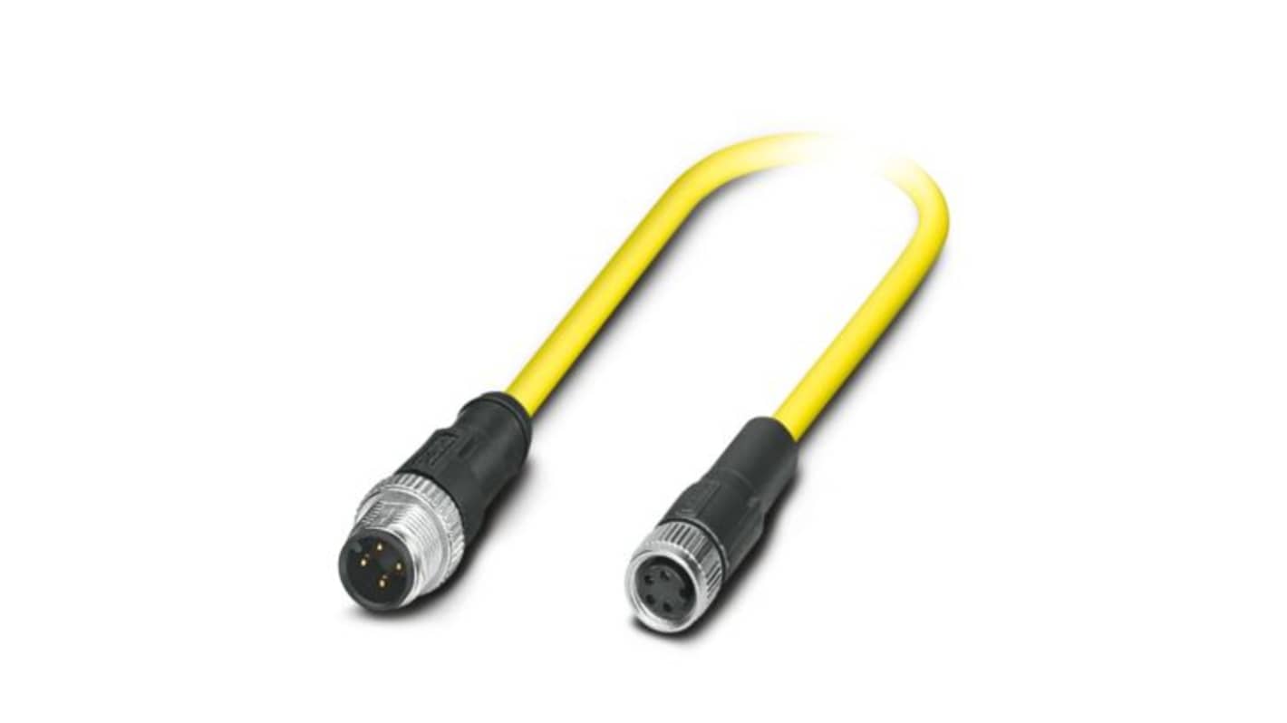 Phoenix Contact Straight Male 4 way M12 to Straight Female 4 way M8 Actuator/Sensor Cable, 1.5m