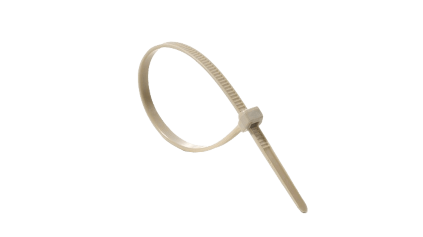 HellermannTyton Cable Tie, 145mm x 3.4 mm, Beige PEEK, Pk-100units