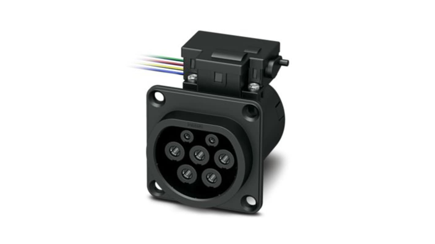 Phoenix Contact, EV-T2M3SO12 Socket Electric vehicle connector Socket, 32A, 500mm Cable