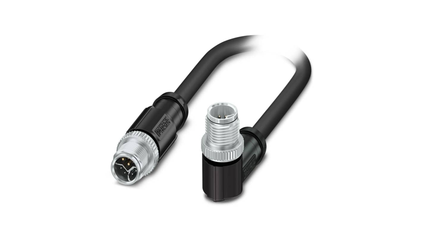 Phoenix ContactNBC, 20m Cat5, Black M12 to Male M12 Male, Shielded Shielded, Terminated Polyurethane Sheath