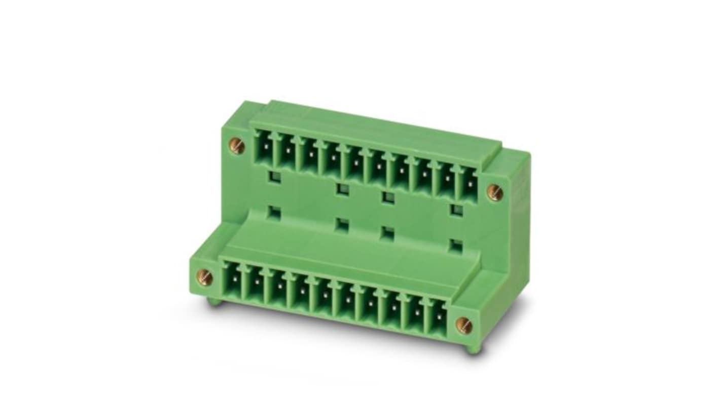 Phoenix Contact MCD Series Straight Solder Mount PCB Header, 14 Contact(s), 3.81mm Pitch, 2 Row(s), Shrouded