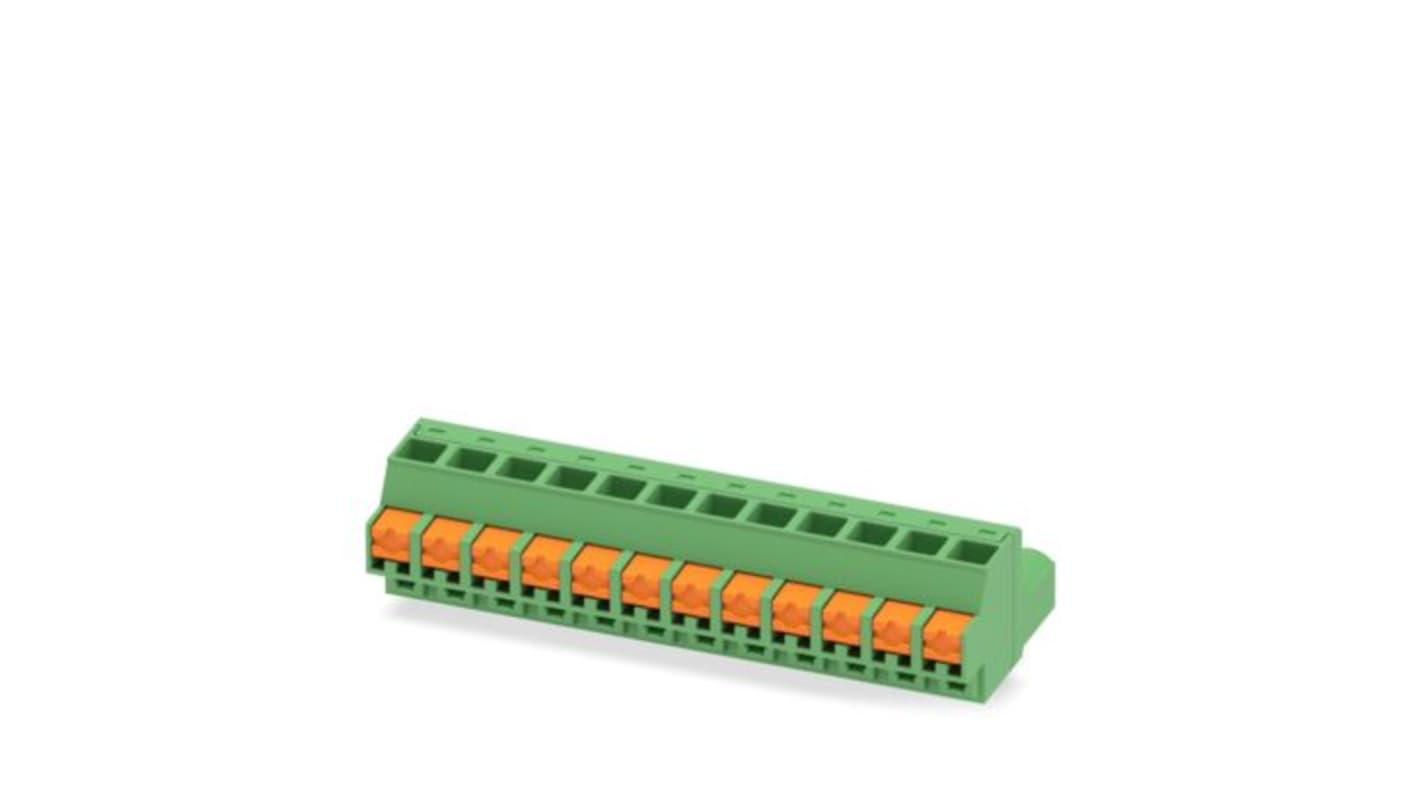 Phoenix Contact FKCOW Series PCB Connector, 12-Contact, 5.08mm Pitch, 1-Row, Push In Spring Termination